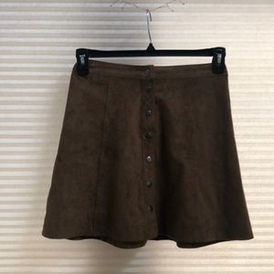 AbercrombieBrown suede NEVER WORN button-up skirt